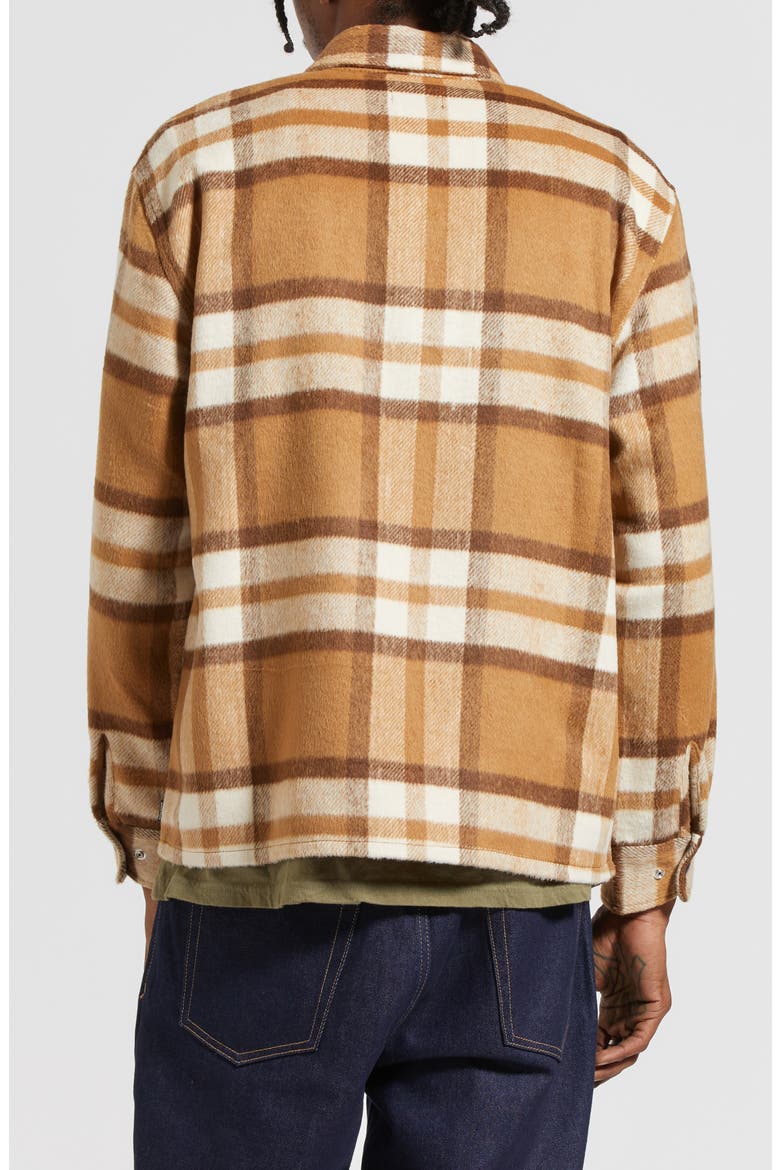 Plaid Flannel Snap-Up Shirt, Alternate, color, TAN/ BISON
