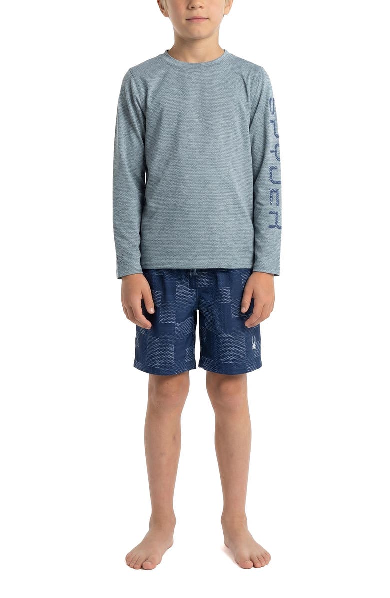 Spyder Kids' Dot Matrix Long Sleeve Rashguard, Alternate, color, Abyss