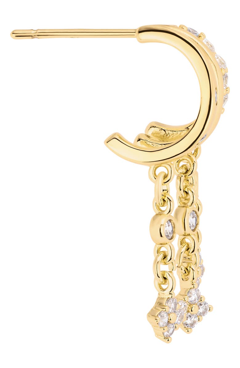 ATHRA LUXE The Starlight Chain Huggie Hoop Earrings, Alternate, color, Gold