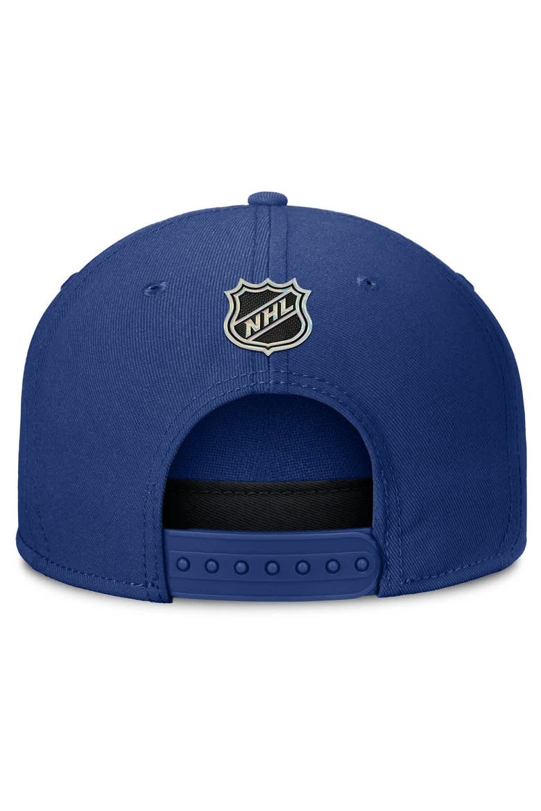 Men's Fanatics Blue Vancouver Canucks Authentic Pro Rink Team Code Snapback Hat, Alternate, color, Blue