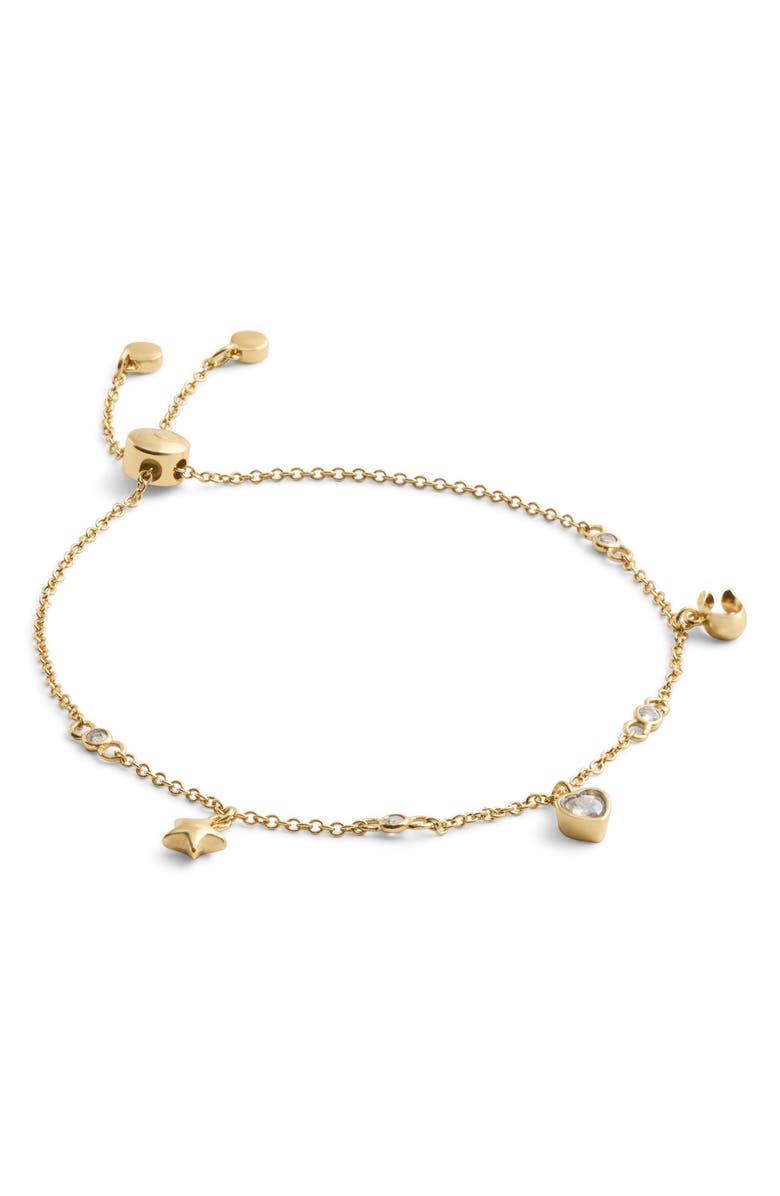 COACH Mixed Charms Slider Bracelet, Alternate, color, Crystal/Gold