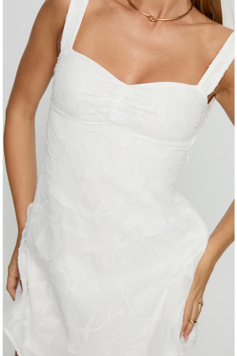 Mcbeath Floral Jacquard Minidress, Alternate, color, WHITE