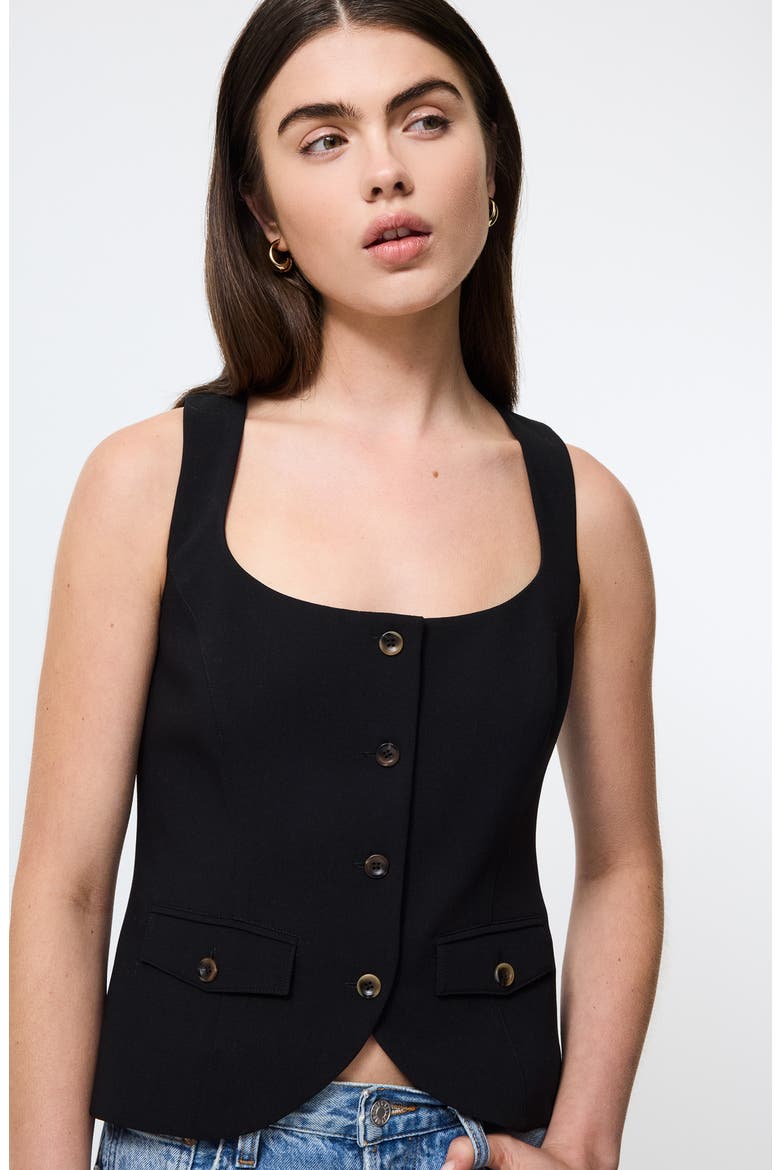 Azra Twill Vest, Alternate, color, BLACK