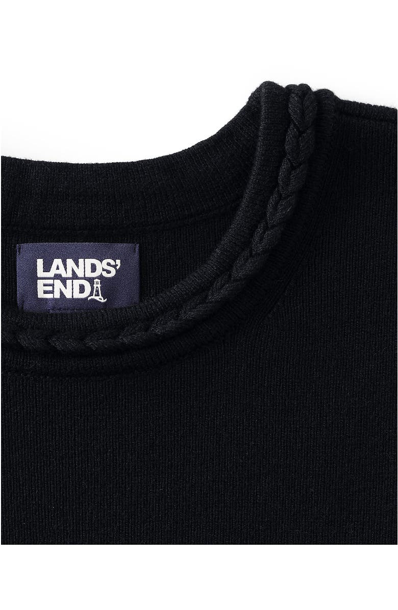 Lands' End Cotton Viscose Braided Neck Tank Sweater, Alternate, color, Black