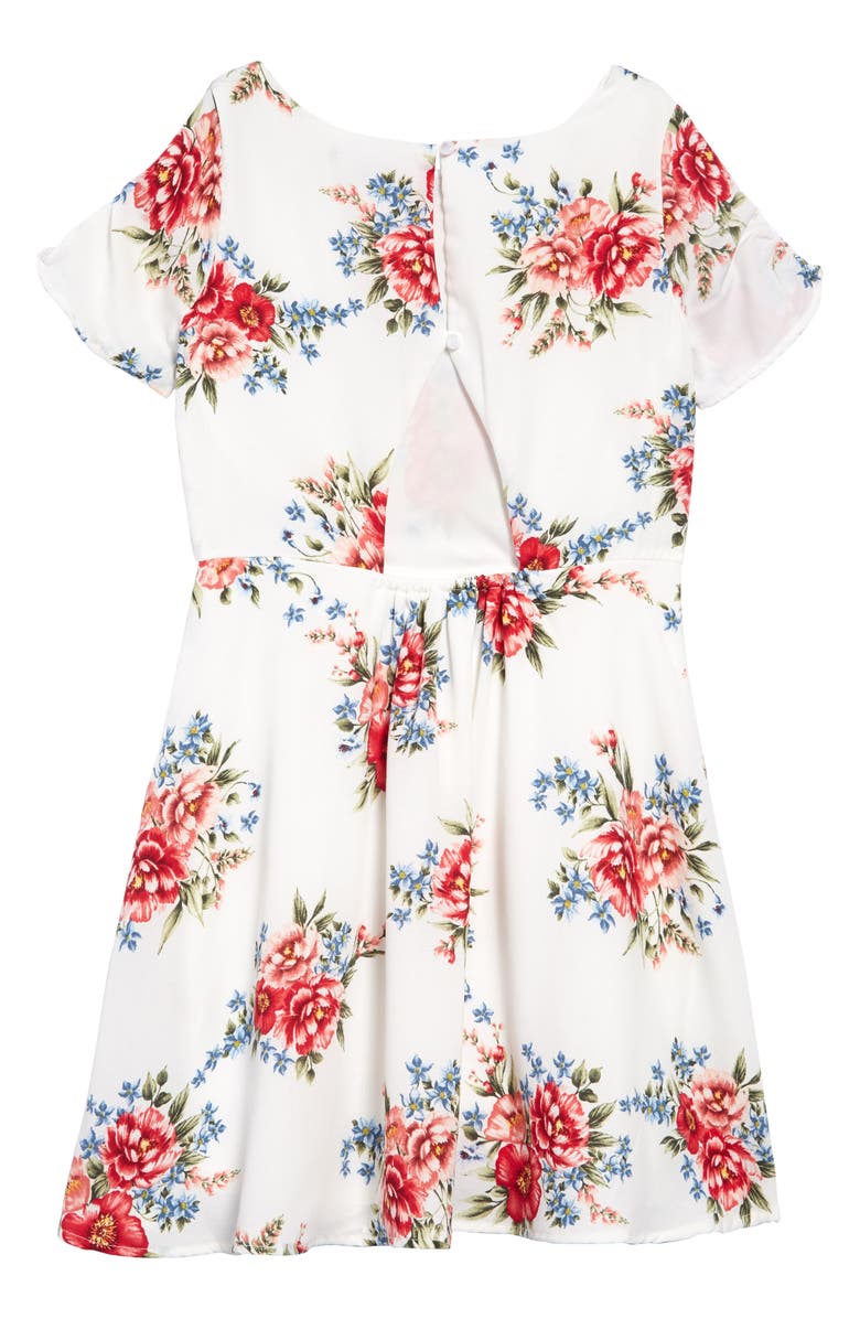 Ava & Yelly Floral Print Skater Dress, Alternate, color, 