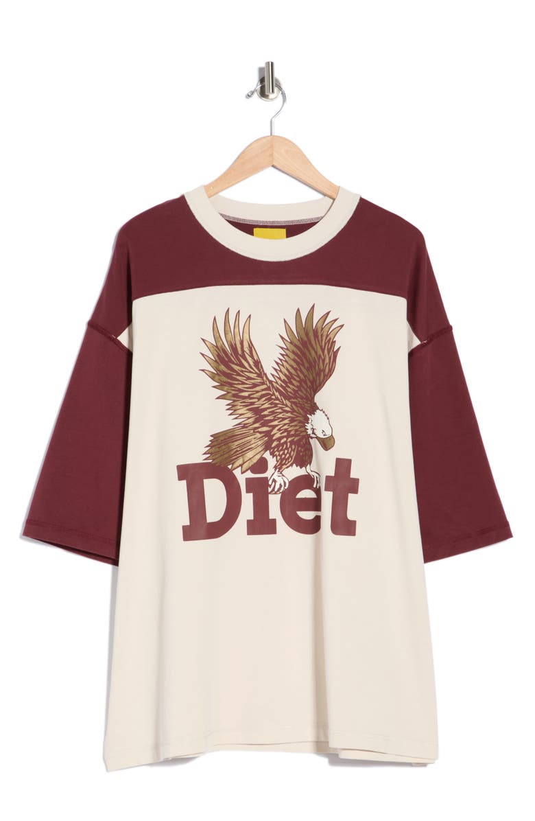DIET STARTS MONDAY Eagle Yoke T-Shirt, Main, color, Maroon/ Antique White