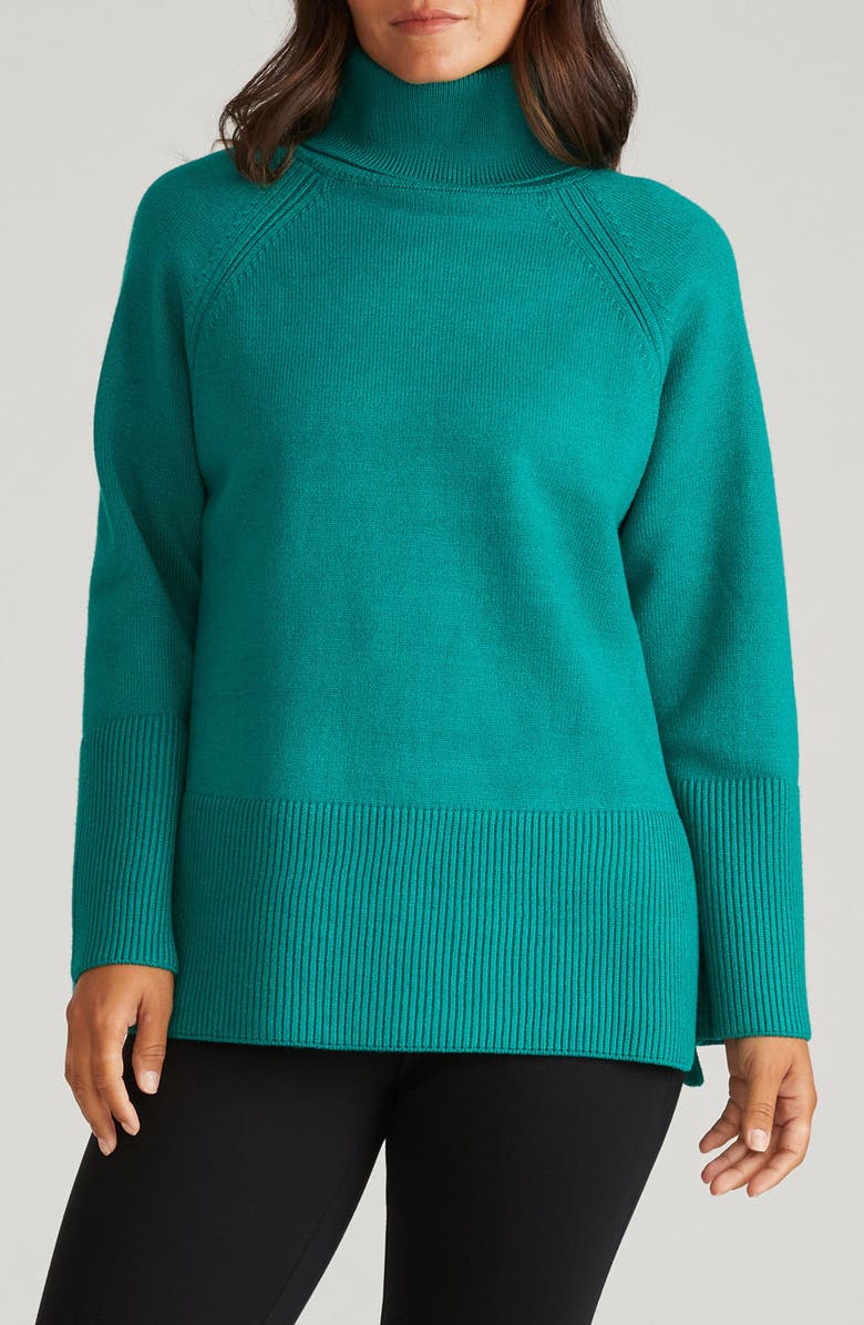 Universal Standard Yolanda Turtleneck Sweater, Main, color, Green Tourmaline