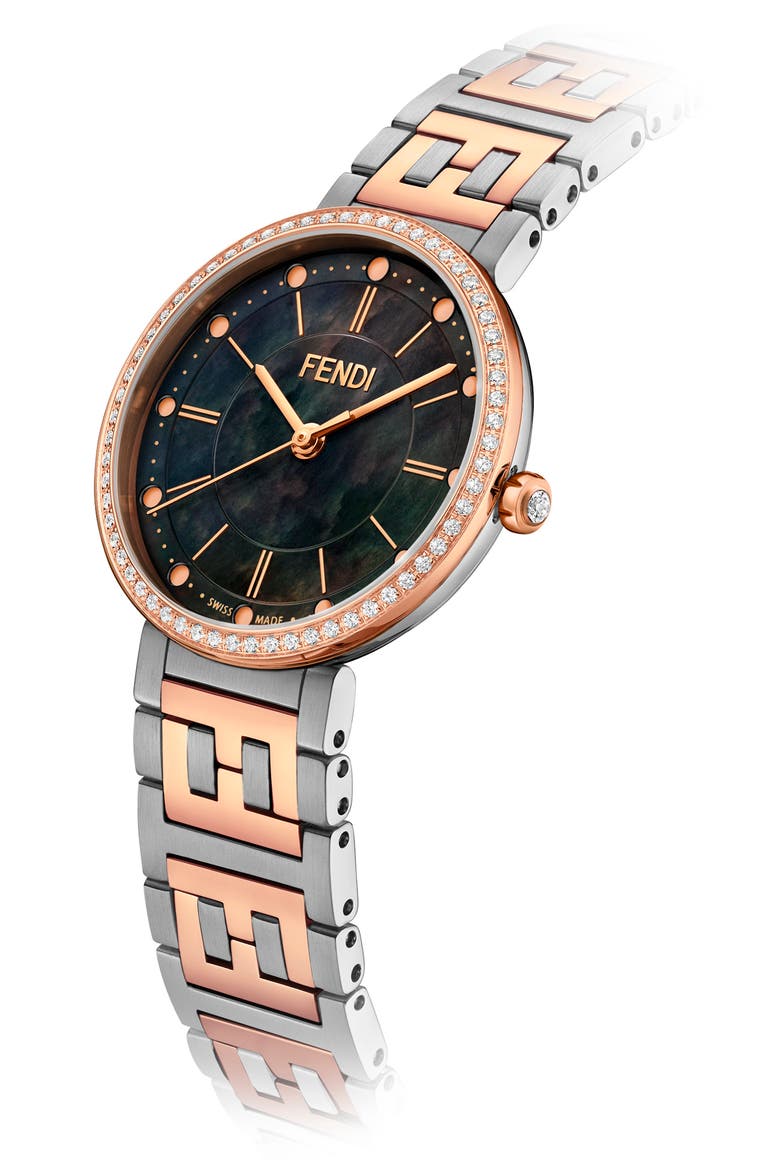 Forever Fendi Two-Tone Diamond Bracelet Watch, 29mm - 0.34ct., Alternate, color, TWO TONE