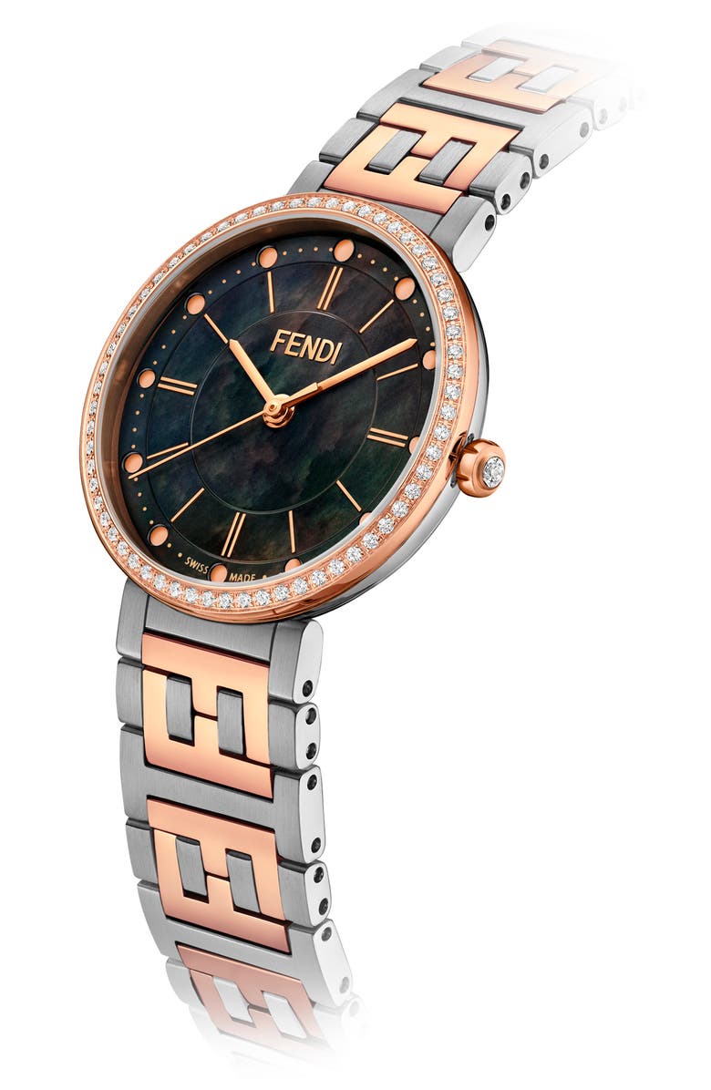 Fendi Forever Fendi Two-Tone Diamond Bracelet Watch, 29mm - 0.34ct., Alternate, color, Two Tone
