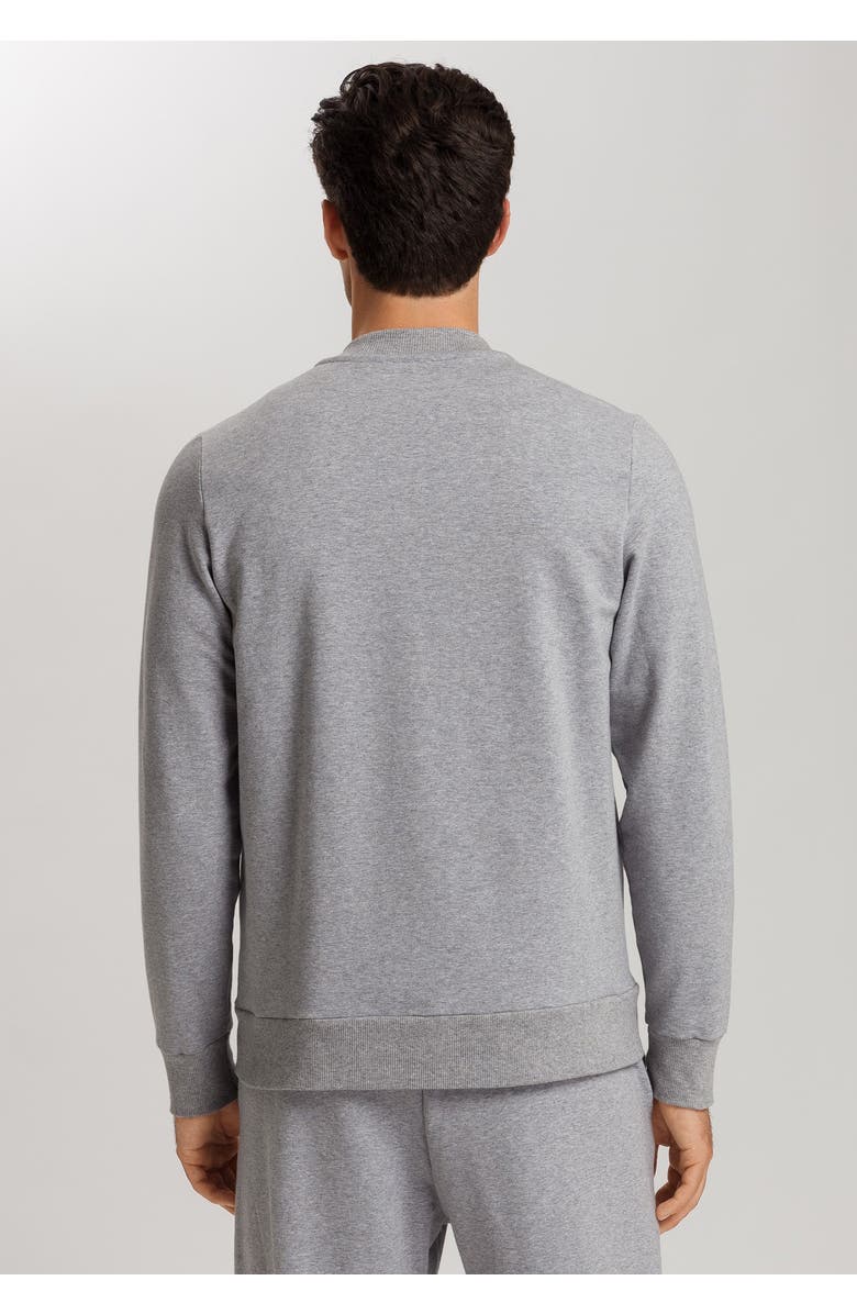 Hanro Natural Living Organic Cotton Zip-Up Jacket, Alternate, color, Grey Melange