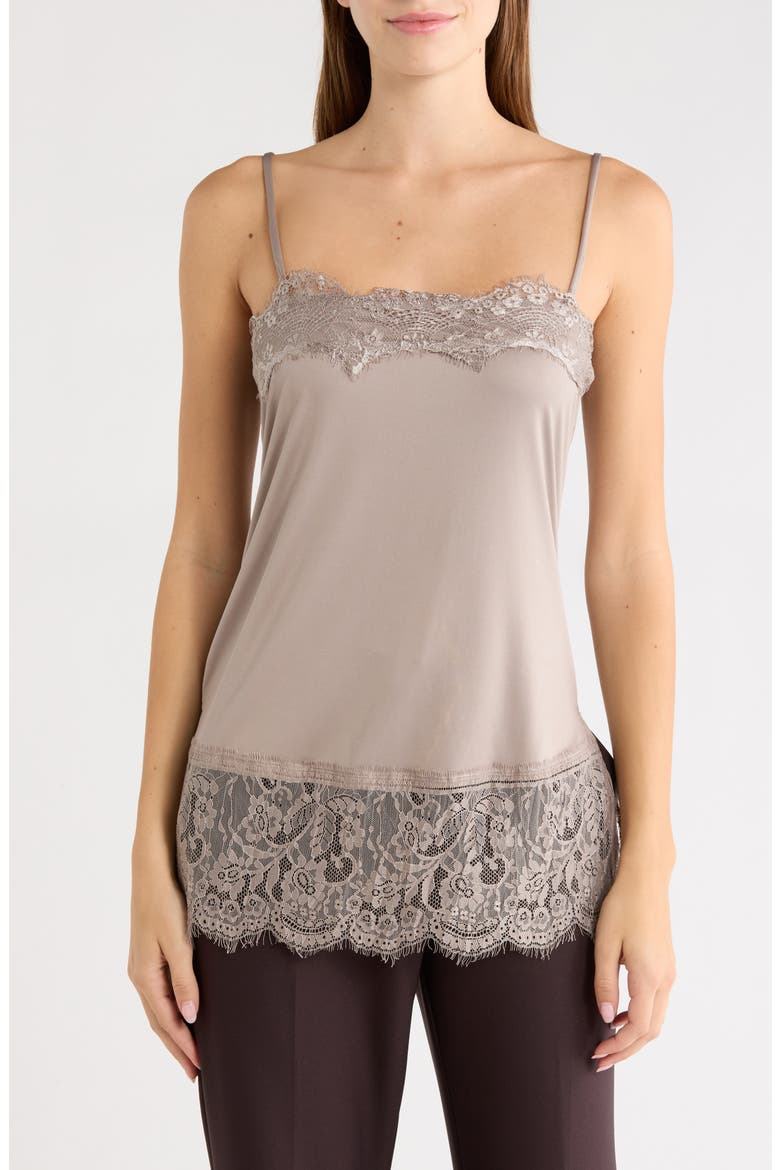 Lace-Trimmed Tunic Camisole, Main, color, TAUPE