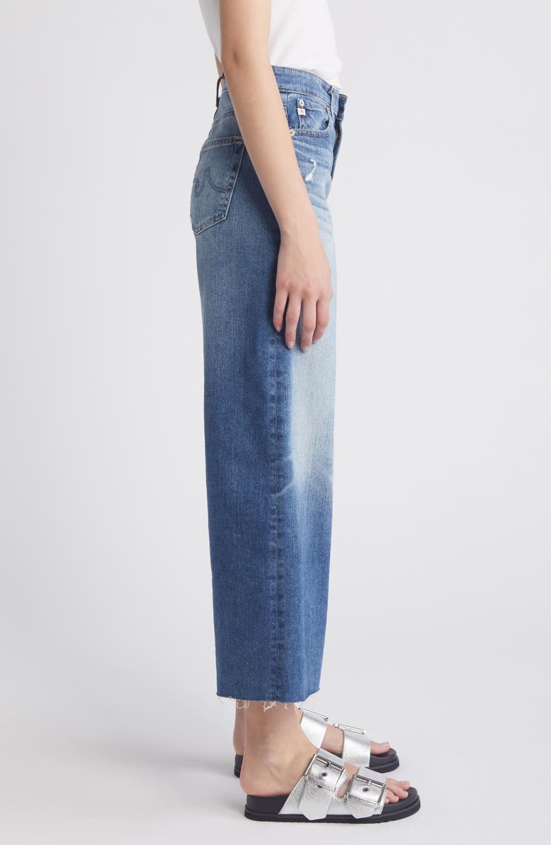 AG Saige Crop Raw Hem Wide Leg Jeans, Alternate, color, 17 Years Wilshire