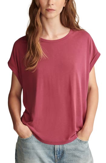 Lucky Brand Sandwash Dolman T-shirt In Purple