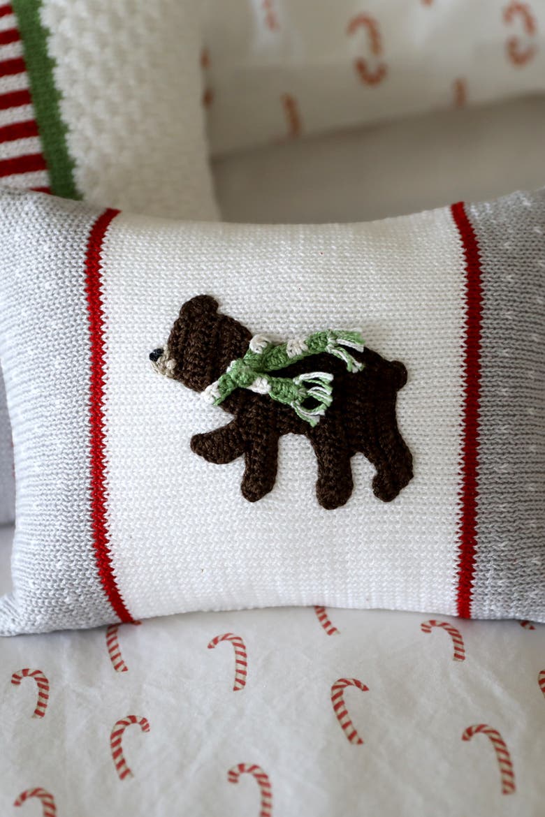 Brown Bear Mini Pillow, Alternate, color, Grey