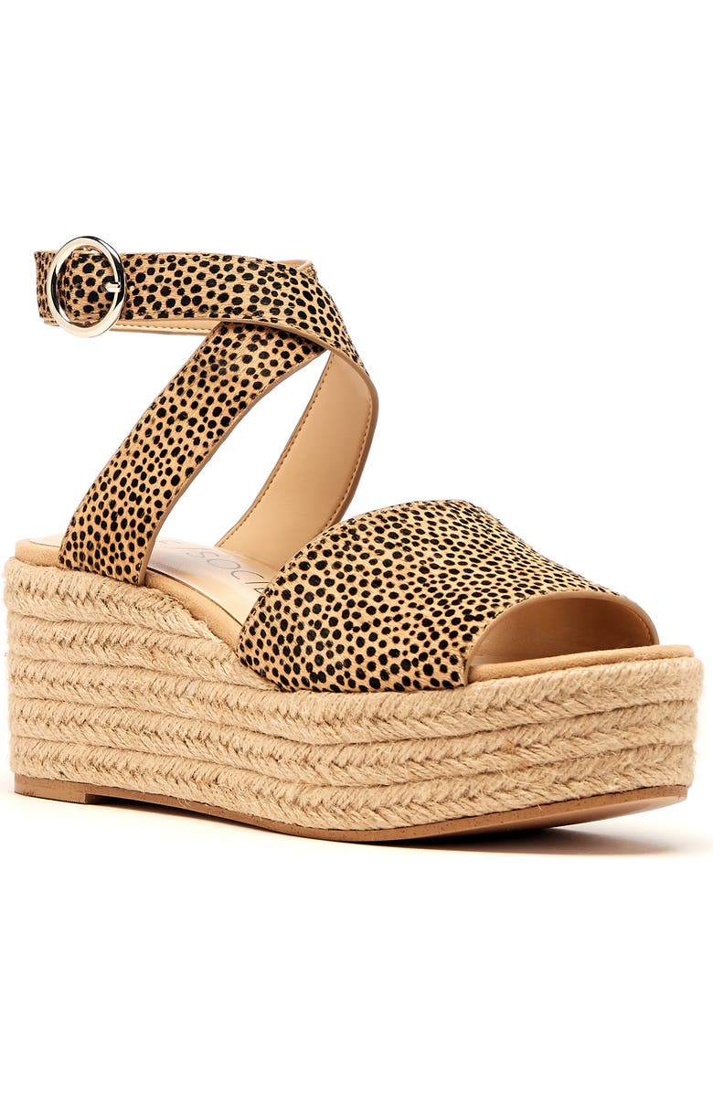 Sole Society Adlynda Genuine Calf Hair Espadrille Platform Sandal, Main, color,