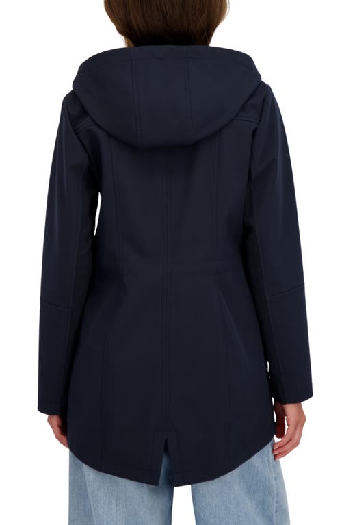 Sebby Water Resistant Hooded Softshell Coat In Blue