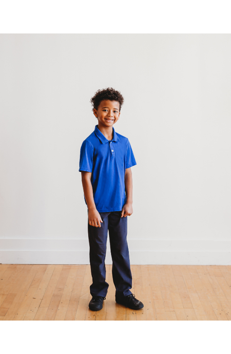 CITY THREADS Boys Soft Cotton Jersey 2-Button Short Sleeve Polo Shirt, Alternate, color, Black