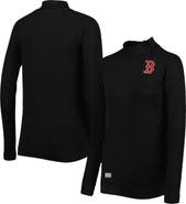 LEVELWEAR Women's Levelwear Black Boston Red Sox Verse Asymmetrical Raglan Tri-Blend Quarter-Zip Jacket
