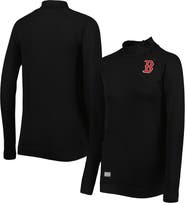 LEVELWEAR Women's Levelwear Black Boston Red Sox Verse Asymmetrical Raglan Tri-Blend Quarter-Zip Jacket