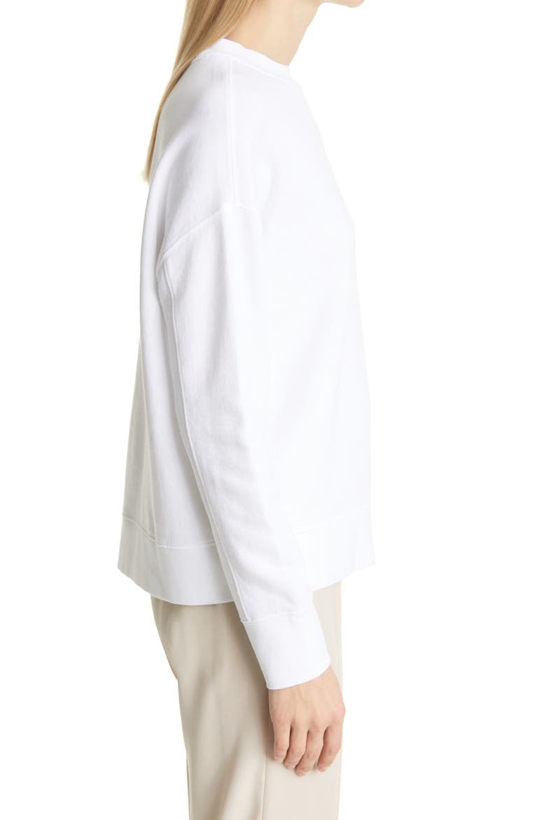 Essential Relaxed Cotton Sweatshirt, Alternate, color, OPTIC WHITE