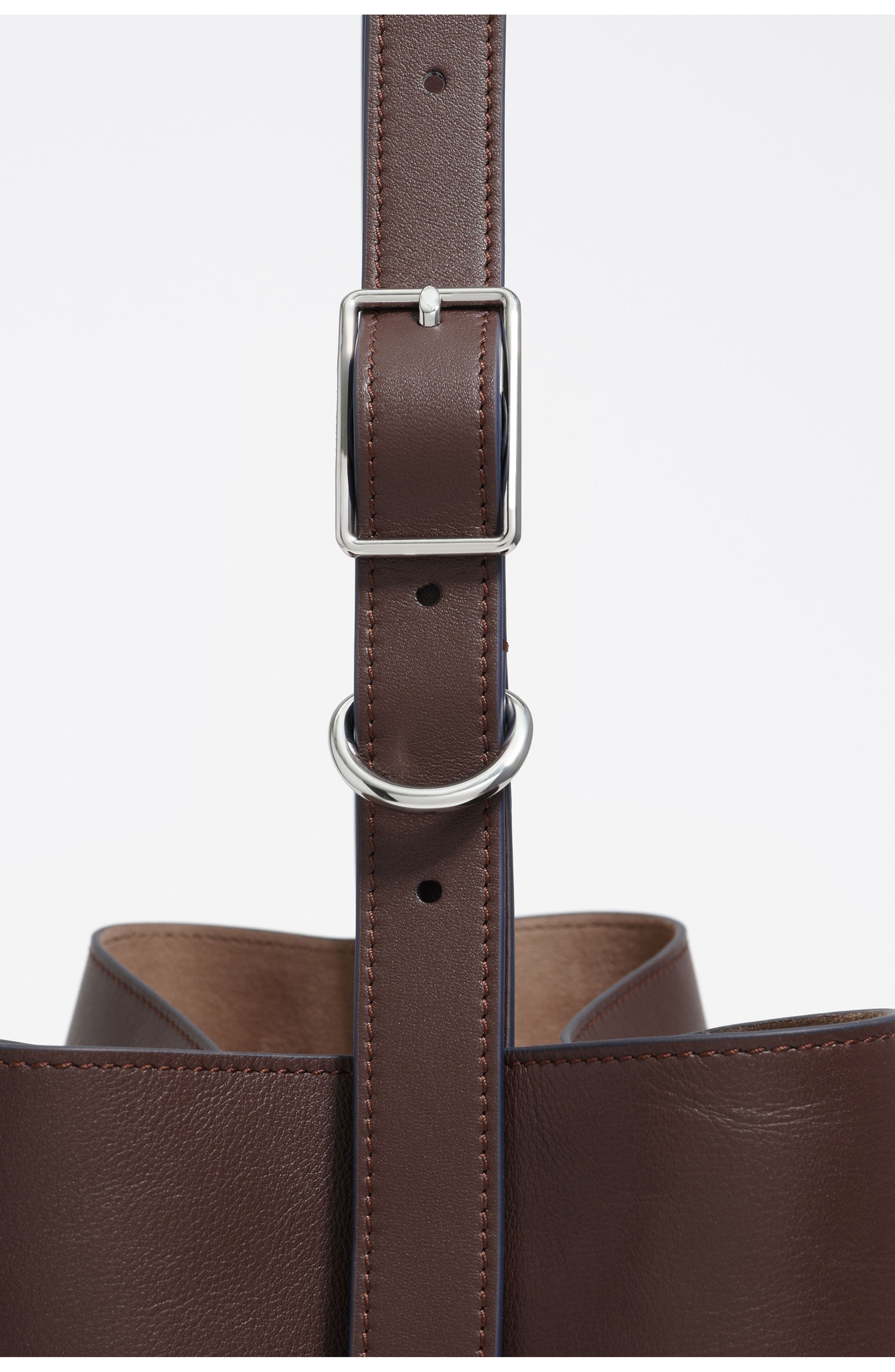 Bimba y Lola Large Leather Carlino Bag, Alternate, color, Chocolate