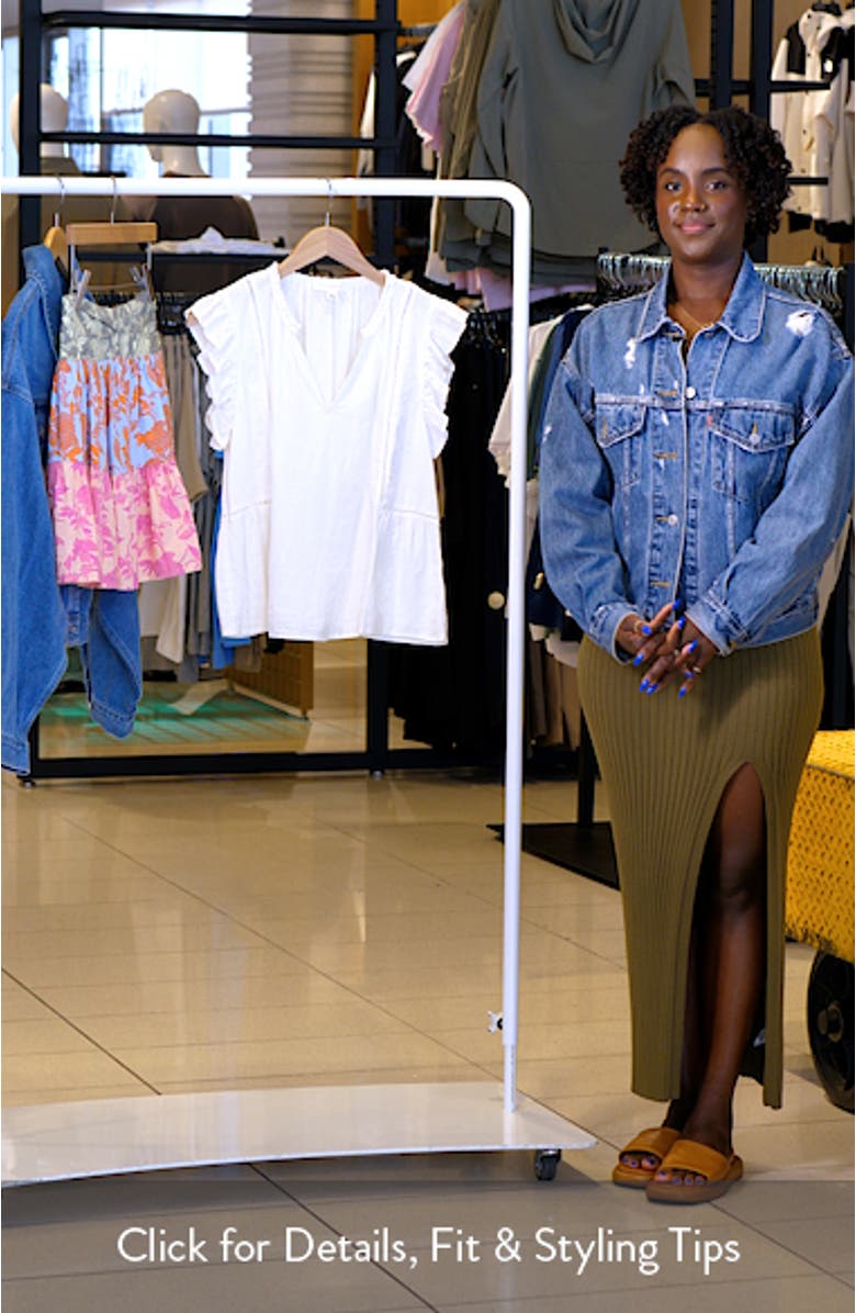 Ruffle Sleeve Linen Blend Top, sales video thumbnail