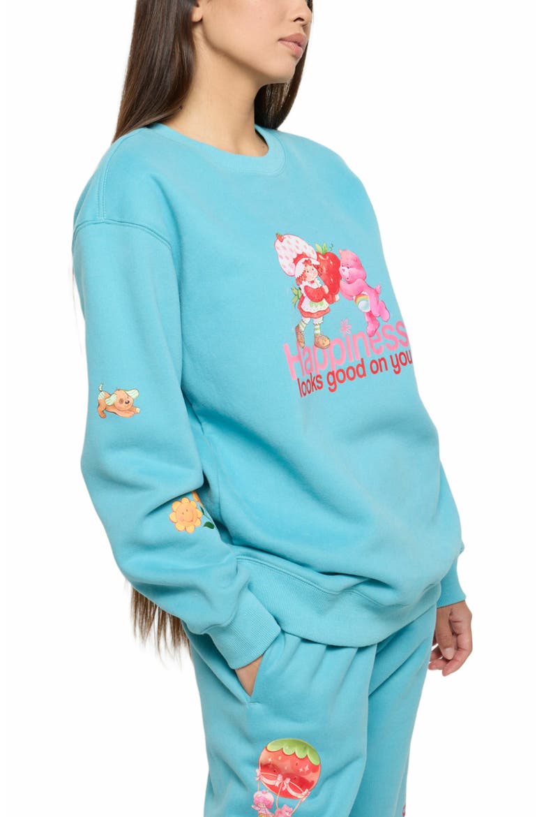 HAPPINESS LOOKS GOOD CREWNECK, Alternate, color, BLUE