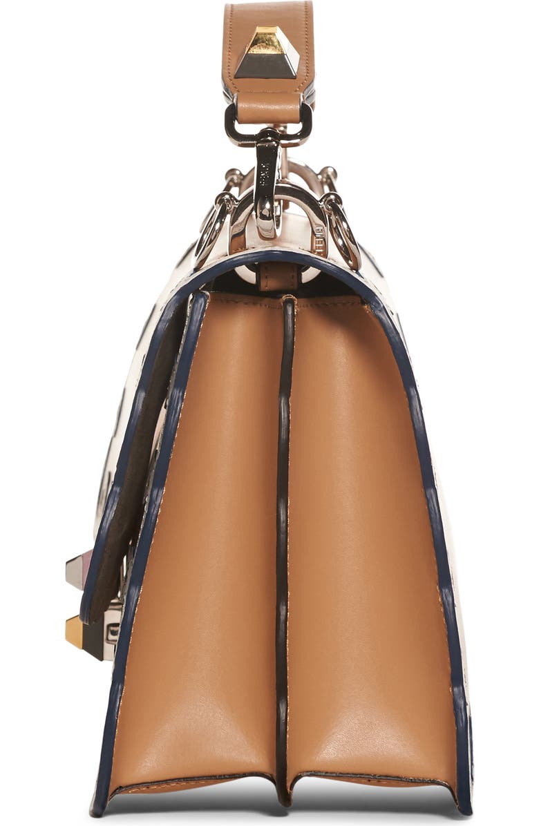 Fendi Kan I Scalloped Leather Shoulder Bag, Alternate, color,