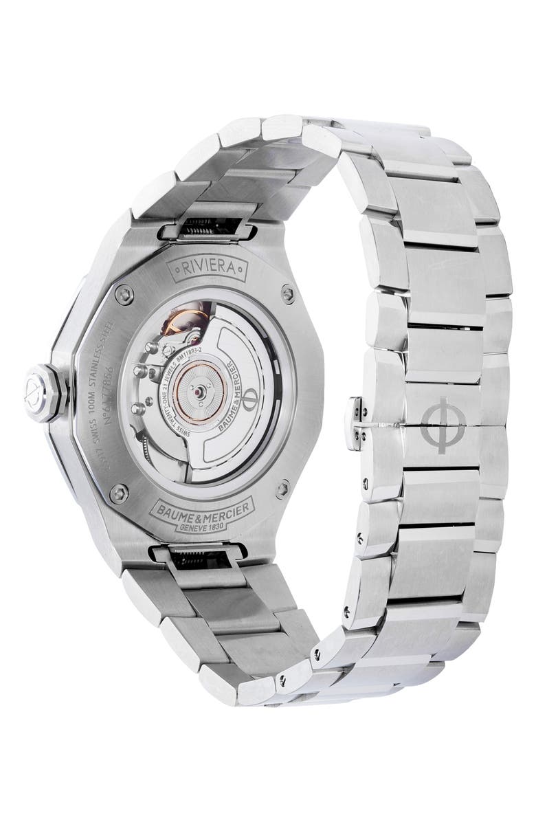 Baume & Mercier Riviera 10658 Automatic Bracelet Watch, 42mm, Alternate, color, Silver Coloured