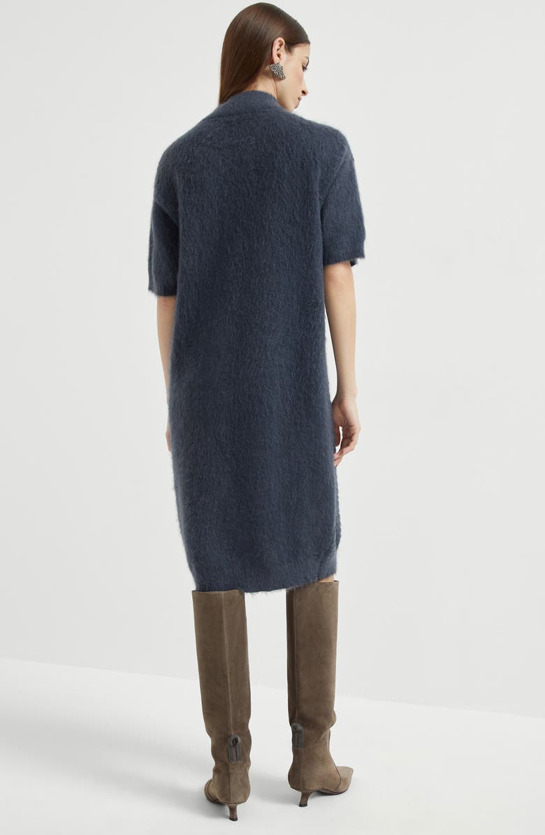 Brunello Cucinelli Dress with dazzling croc motif, Alternate, color, Navy Blue