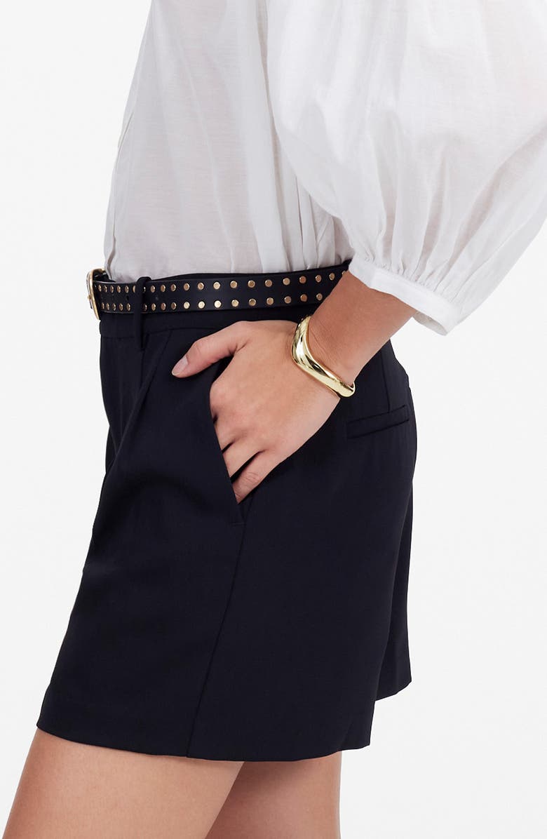 Madewell Easy Pleated Crepe Trouser Shorts, Alternate, color, 