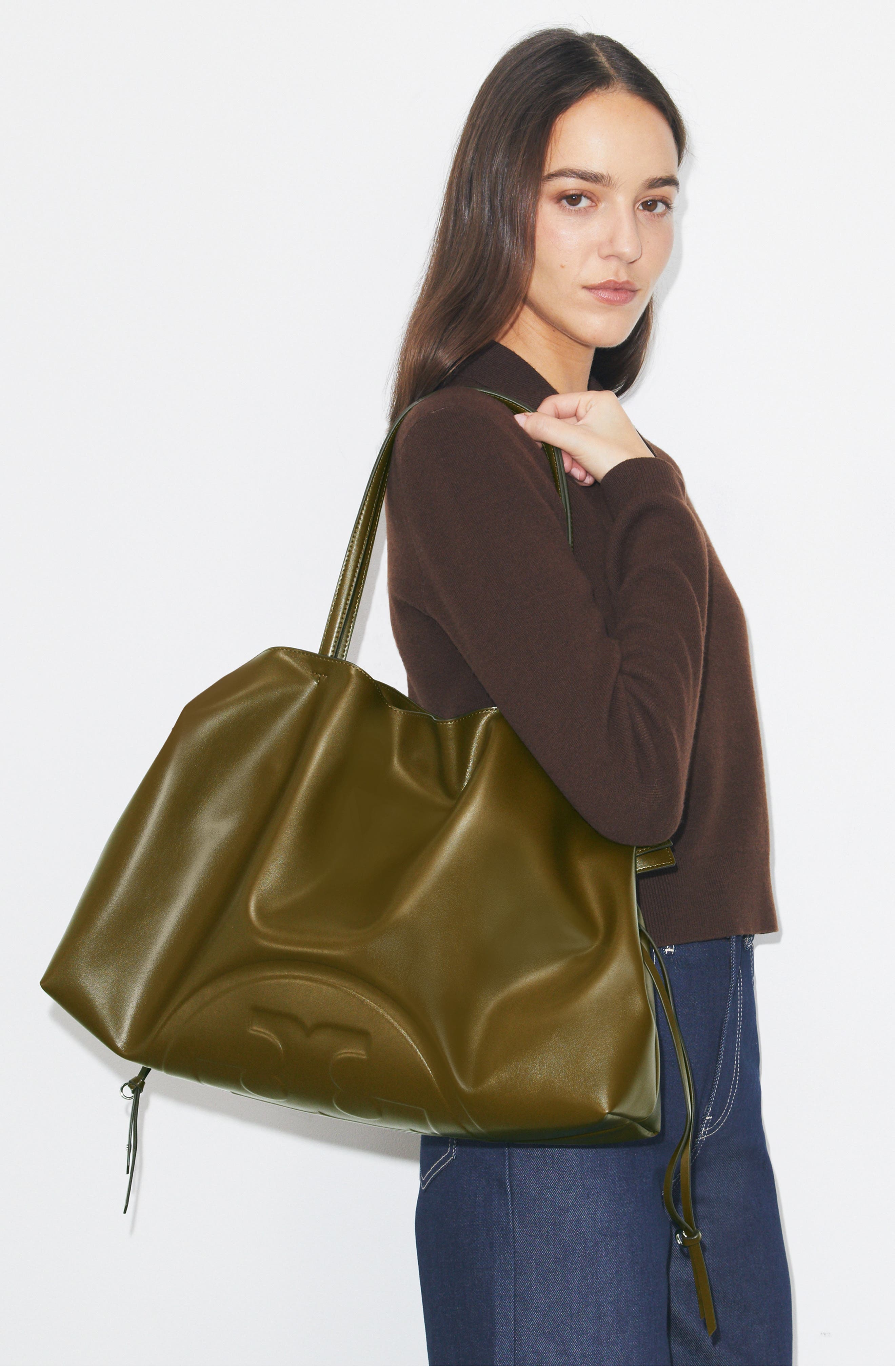 Ella Natuura™ Drawstring Tote, Alternate, color, DARK OLIVE