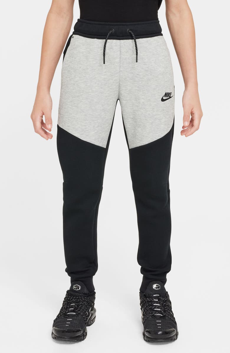 Nike Kids' Sportswear Tech Fleece Joggers, Main, color, Black/ Grey Heather/ Black