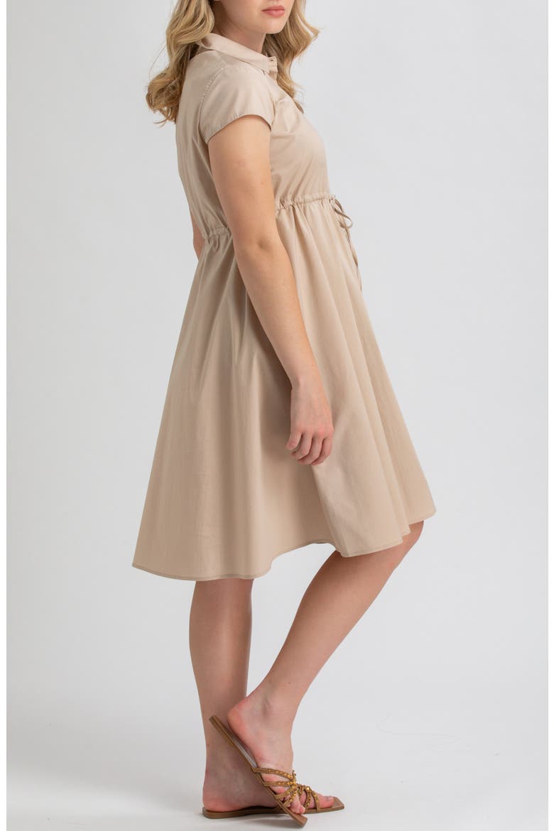 Button Down Maternity Shirtdress, Alternate, color, BEIGE