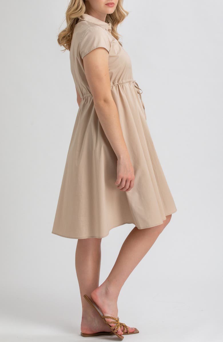 PIETRO BRUNELLI MATERNITY Button Down Maternity Shirtdress, Alternate, color, Beige