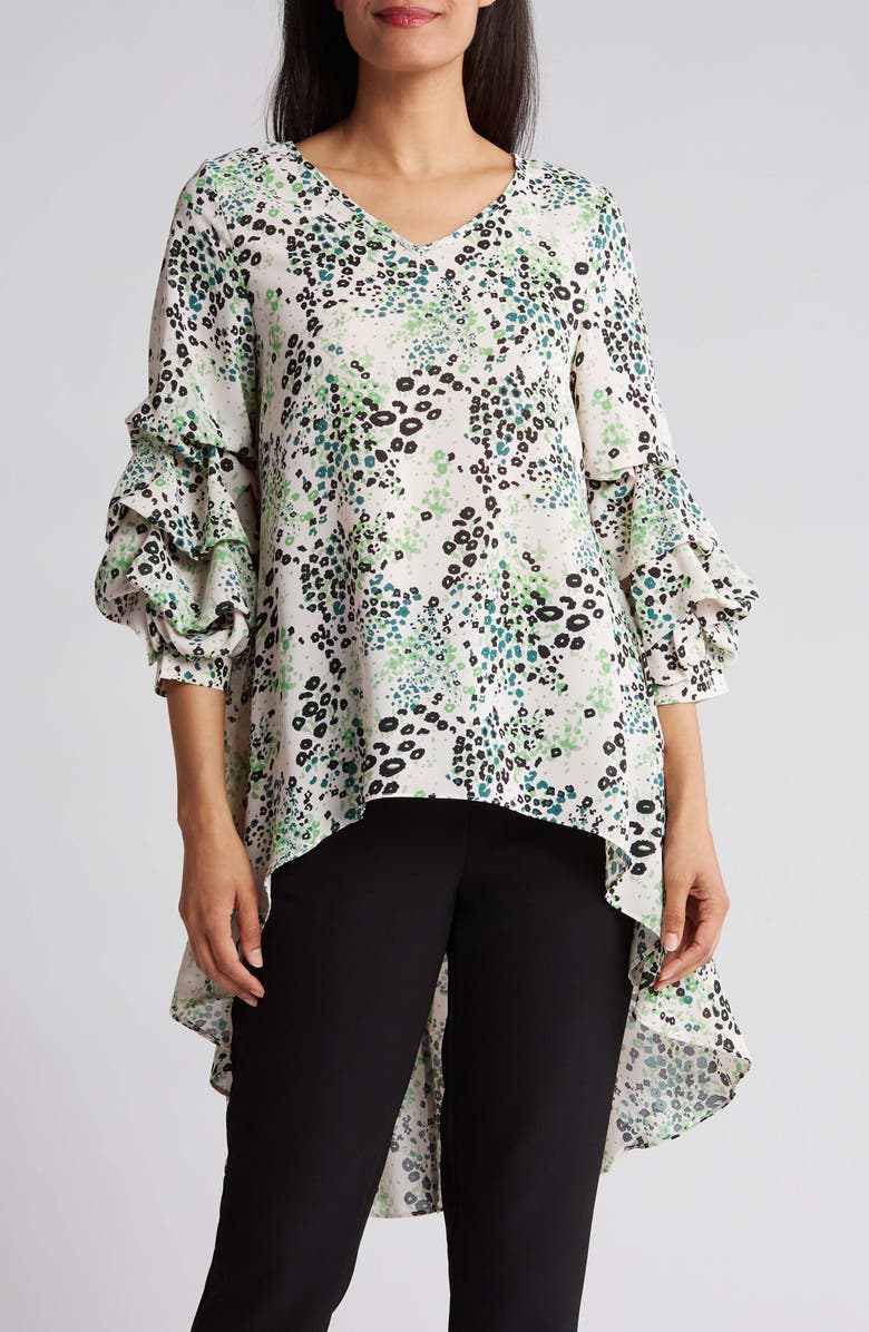 PATRIZIA LUCA Ruffle High-Low Top, Main, color, 