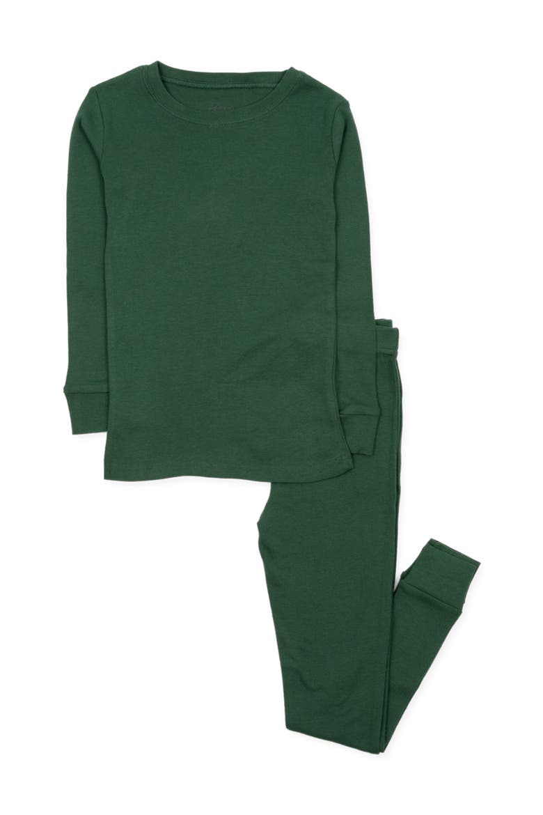 Kids Two-Piece Solid Cotton Matching Family Pajamas, Main, color, UNIFORM GREEN