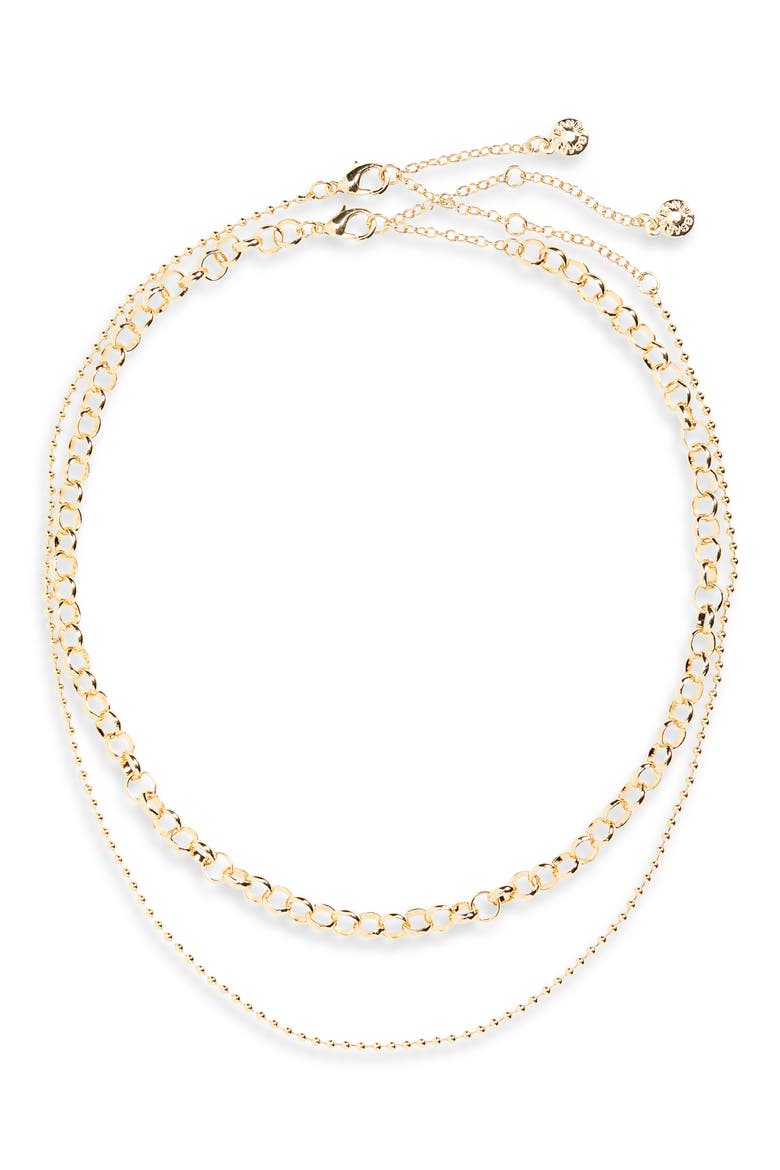 Stack of the Day Set of 2 Chain Necklaces, Alternate, color, GOLD