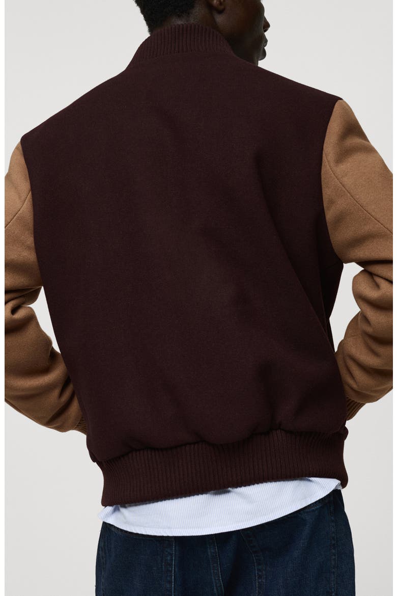 Two-Tone Varsity Jacket, Alternate, color, MAROON