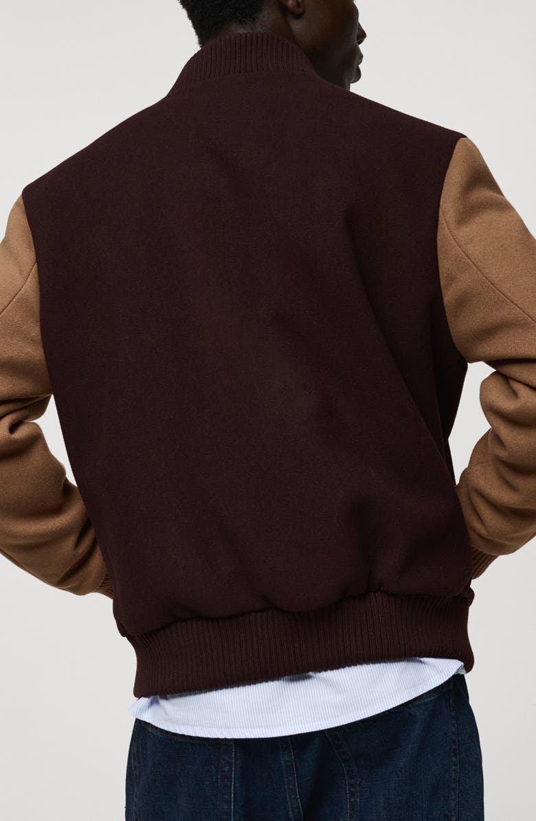 MANGO Two-Tone Varsity Jacket, Alternate, color, 
