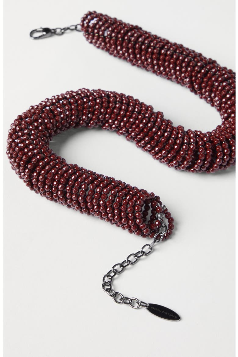 Sterling Silver choker, Alternate, color, Red