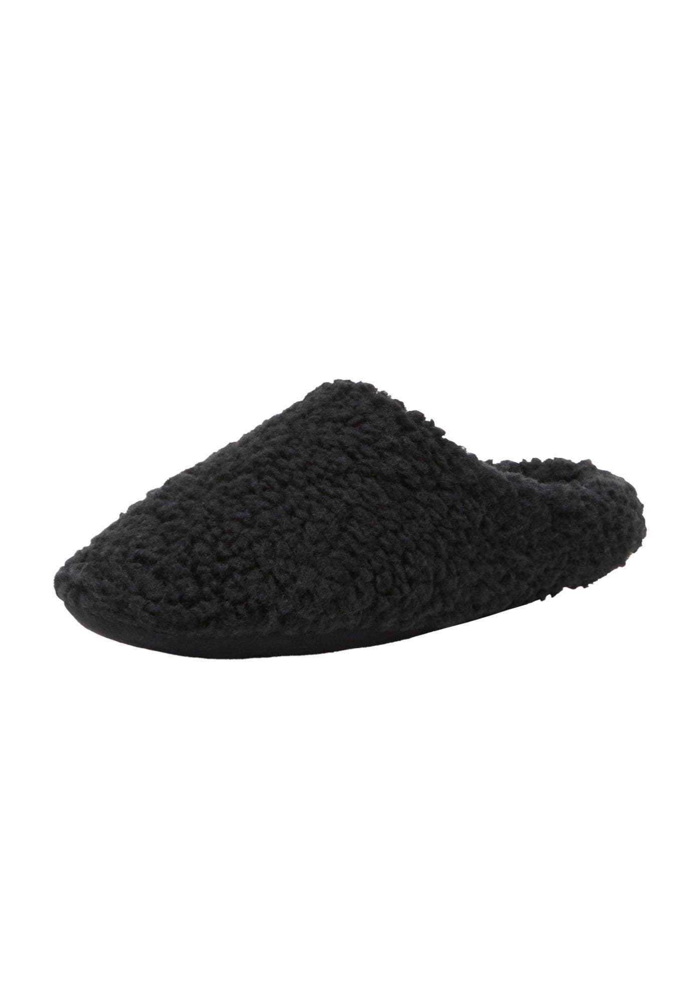 Kingsize Fleece Slippers In Black