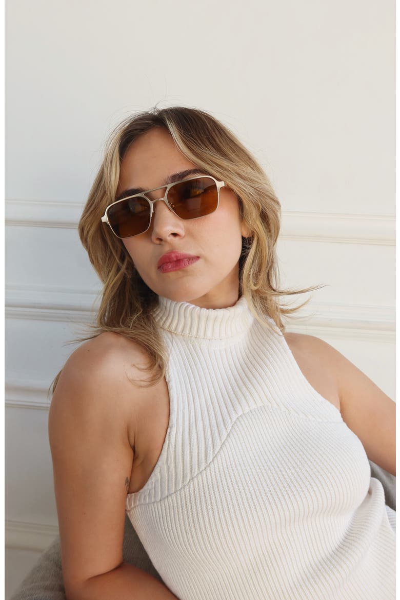 Jimmy Aviator Polarized Sunglasses, Alternate, color, Brown