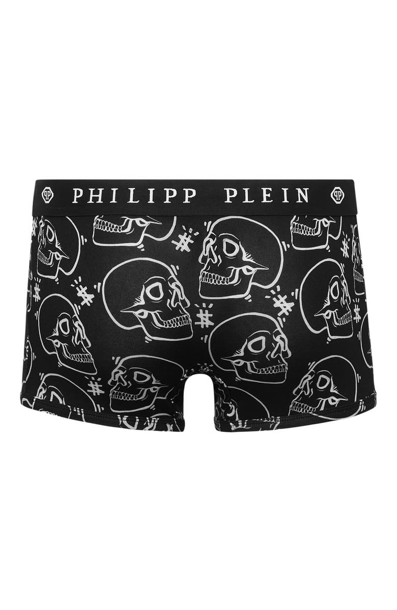 PHILIPP PLEIN Boxer Allover Outline Skull Men, Alternate, color, Black