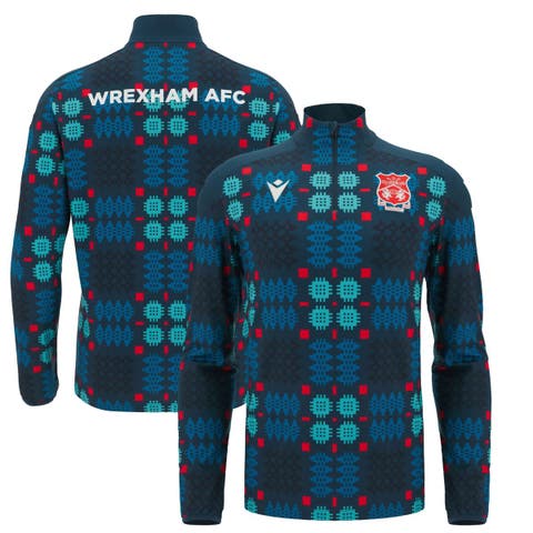 Men's  Blue Wrexham Warm-Up Quarter-Zip Pullover