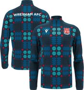 Macron Men's  Blue Wrexham Warm-Up Quarter-Zip Pullover