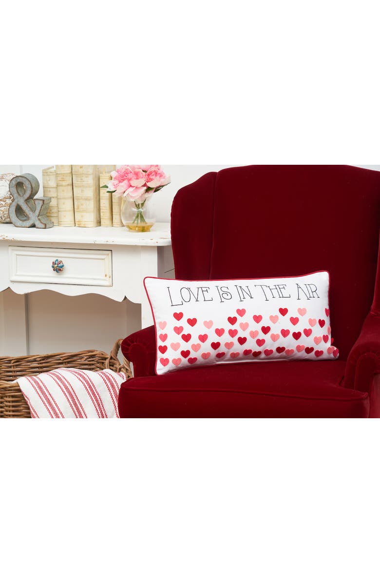 C&F Home "Love Is In The Air" Mini Embroidered Valentine's Day Accent Pillow 12" x 24", Alternate, color, Red