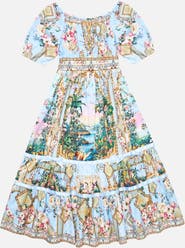 Camilla Kids Peasant Maxi Dress W Ribbon Skirt