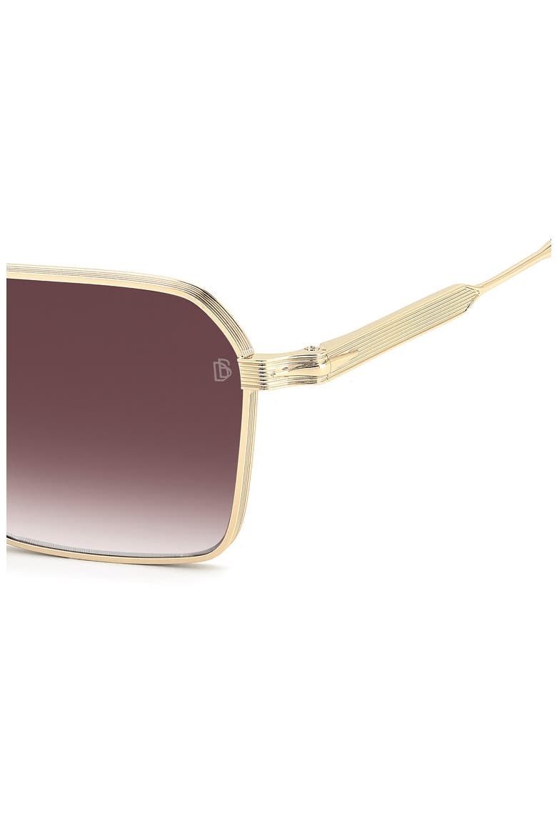 DB 1245/S 53mm Rectangular Sunglasses, Alternate, color, GOLD BROWN HORN/ VIOLET SF AR