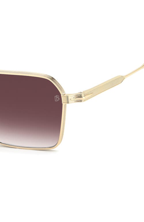 David Beckham Eyewear Db 1245/s 53mm Rectangular Sunglasses In Brown